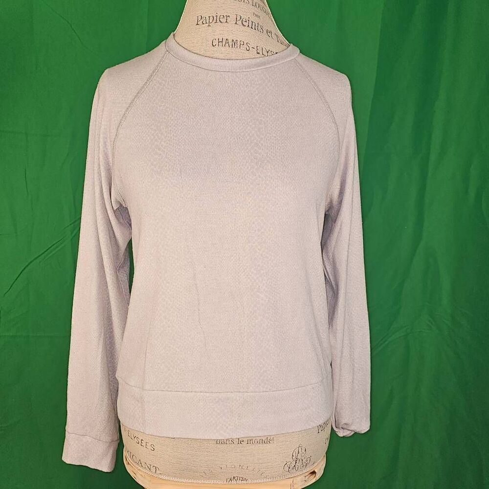 Beyond Yoga Womens Gray Leopard Favorite Raglan Crew‎ Neck Pullover Sweatshirt S